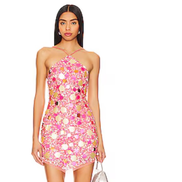 Lovers and Friends Quinn Embellished Mini Dress Sherbet Sequin NEW! With tags!